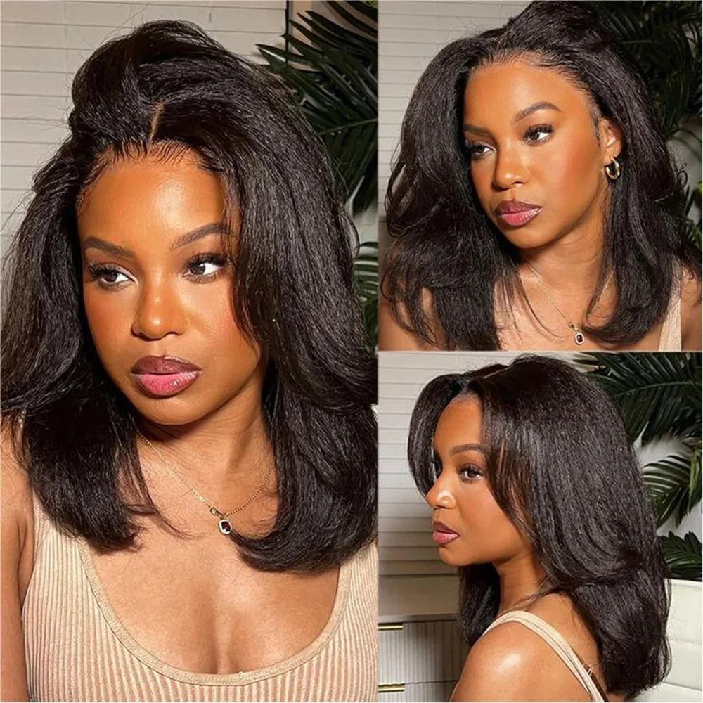 Perruque Lisse Synthétique Lace Front Carré