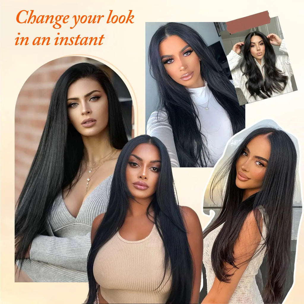 Extensions Clip 7 Pièces Lisses Noires