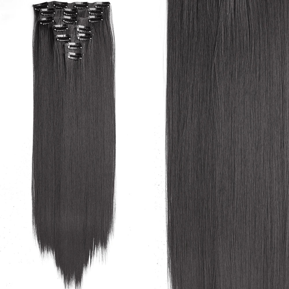 Extensions Clip 7 Pièces Lisses Noires