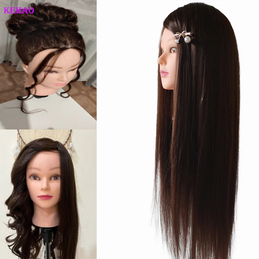 Tête d’Entraînement Coiffure Cheveux Humains