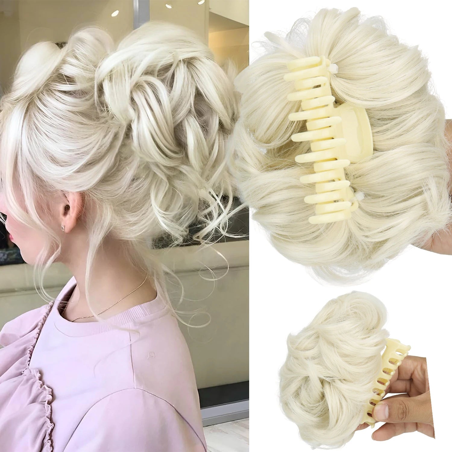 Chignon Bouclé Synthétique Pince Crabe