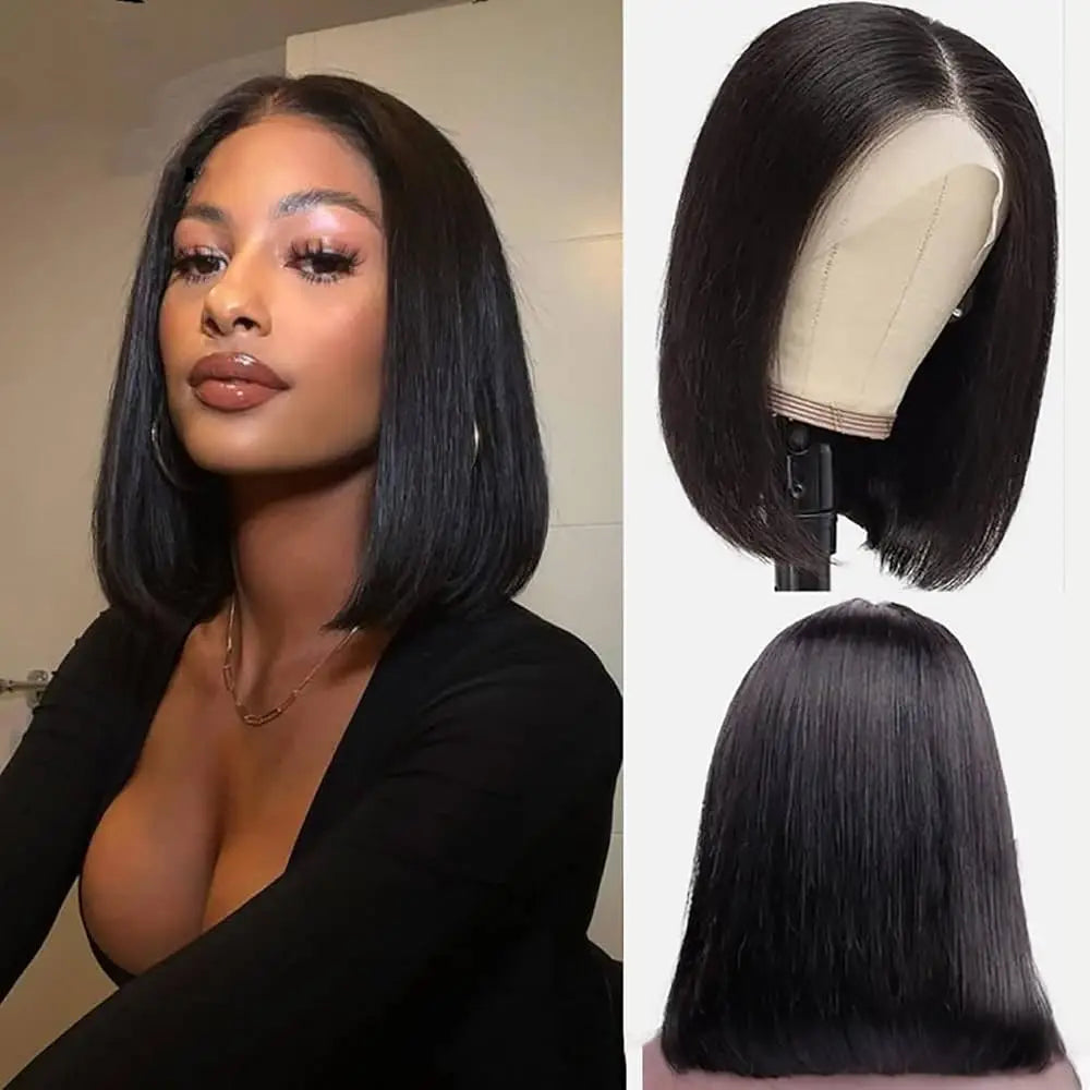 Perruque Carré Lisse Cheveux Naturels Remy