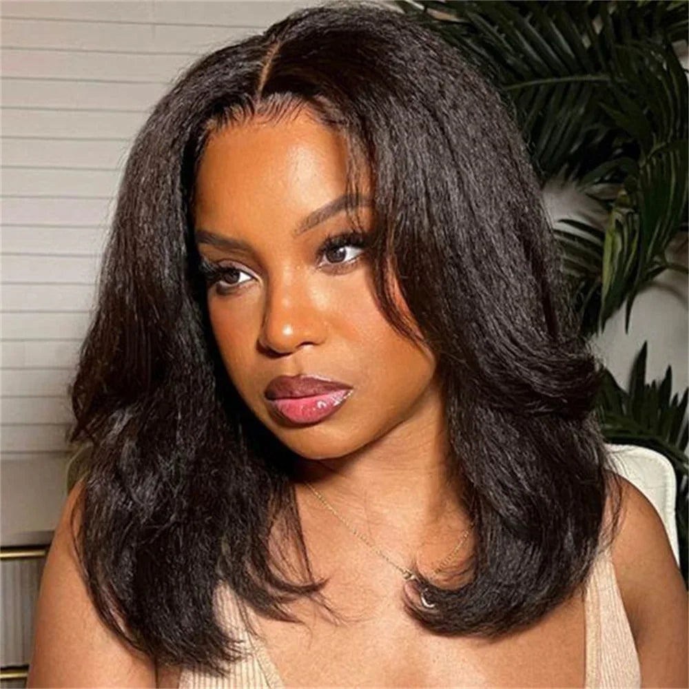 Perruque Lisse Synthétique Lace Front Carré