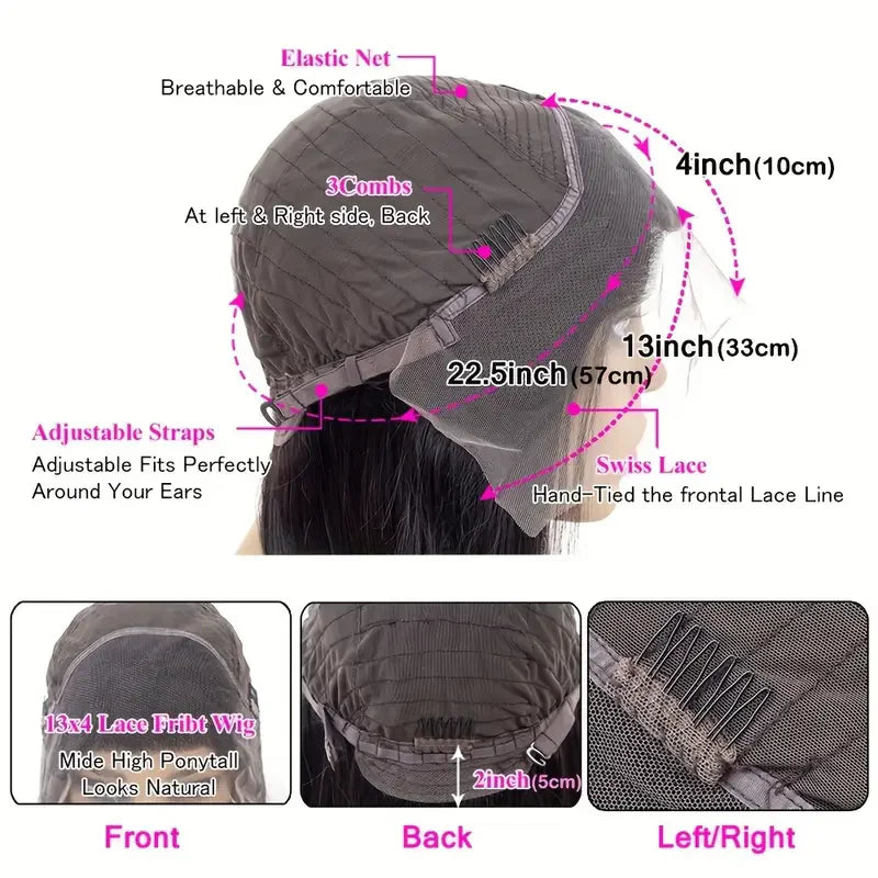 Perruque Carré Lisse Cheveux Naturels Remy