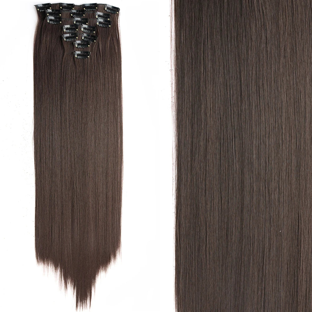 Extensions Clip 7 Pièces Lisses Noires