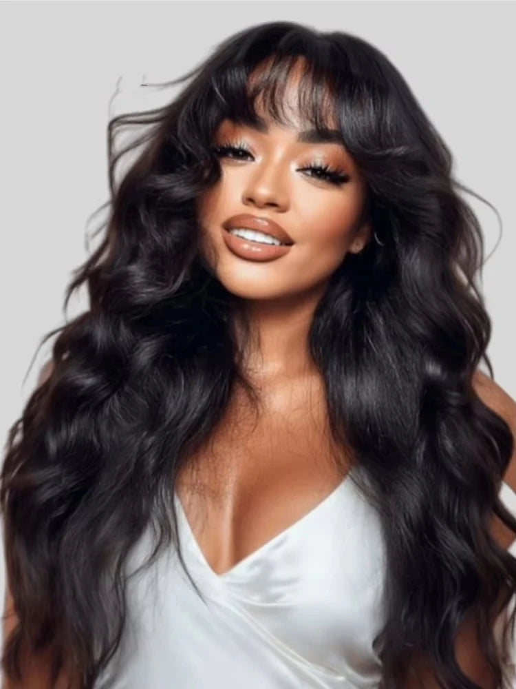 Perruque Body Wave Avec Frange Sans Colle