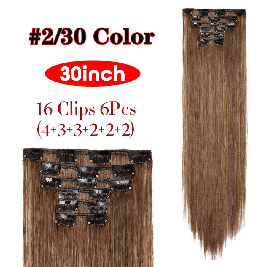 Extensions Clip Synthétiques 30 Pouces Lisses