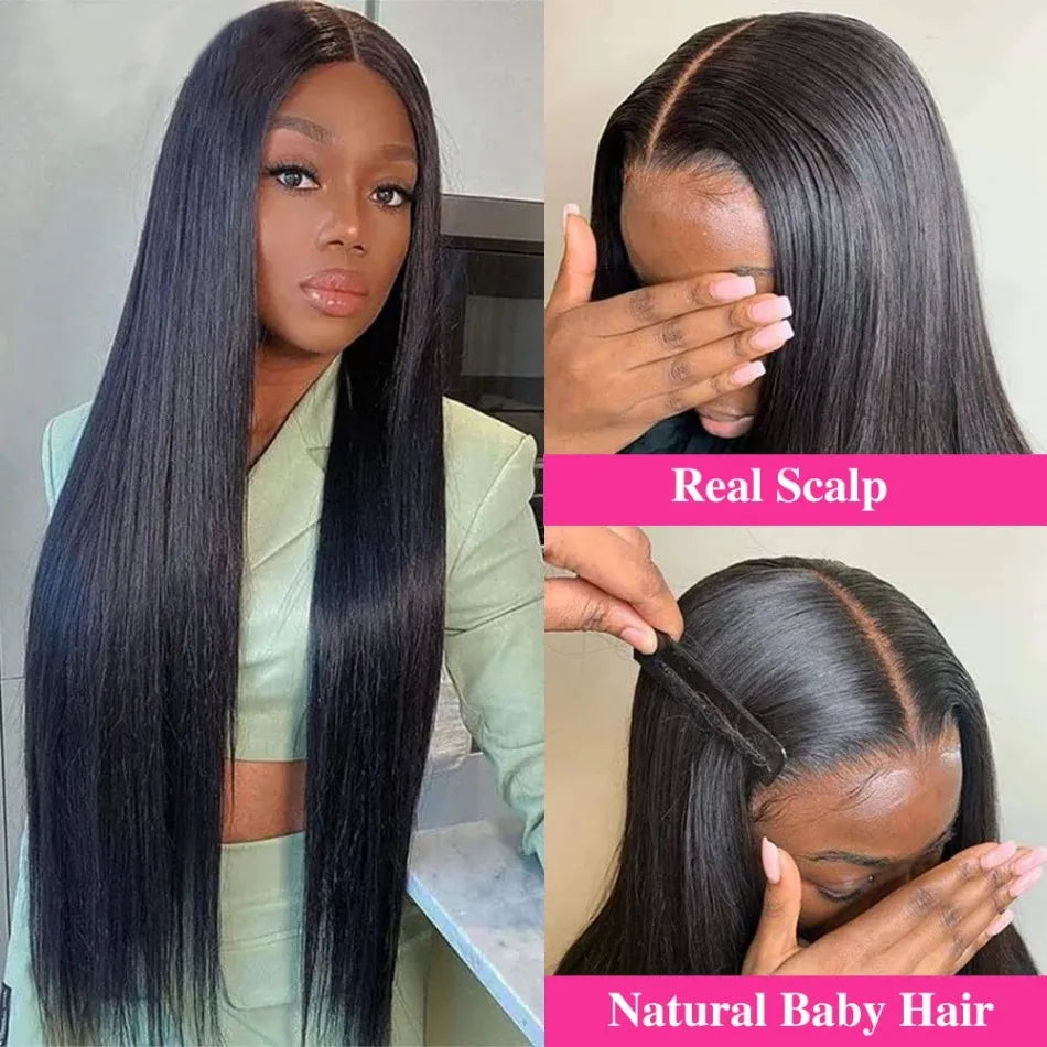 Perruque V Part Cheveux Humains Sans Colle