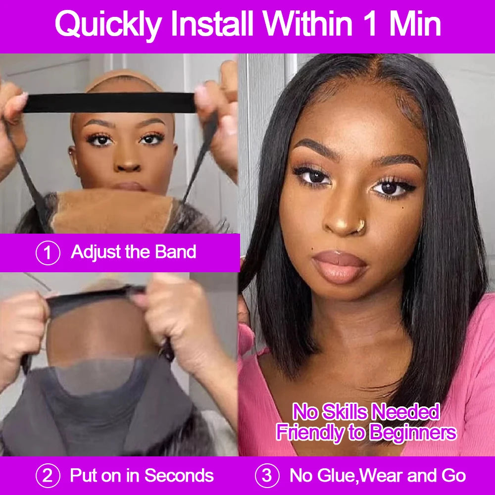 Perruque Carré Lisse Lace Front HD