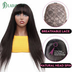 Perruque Lisse Frange Cheveux Naturels sans colle