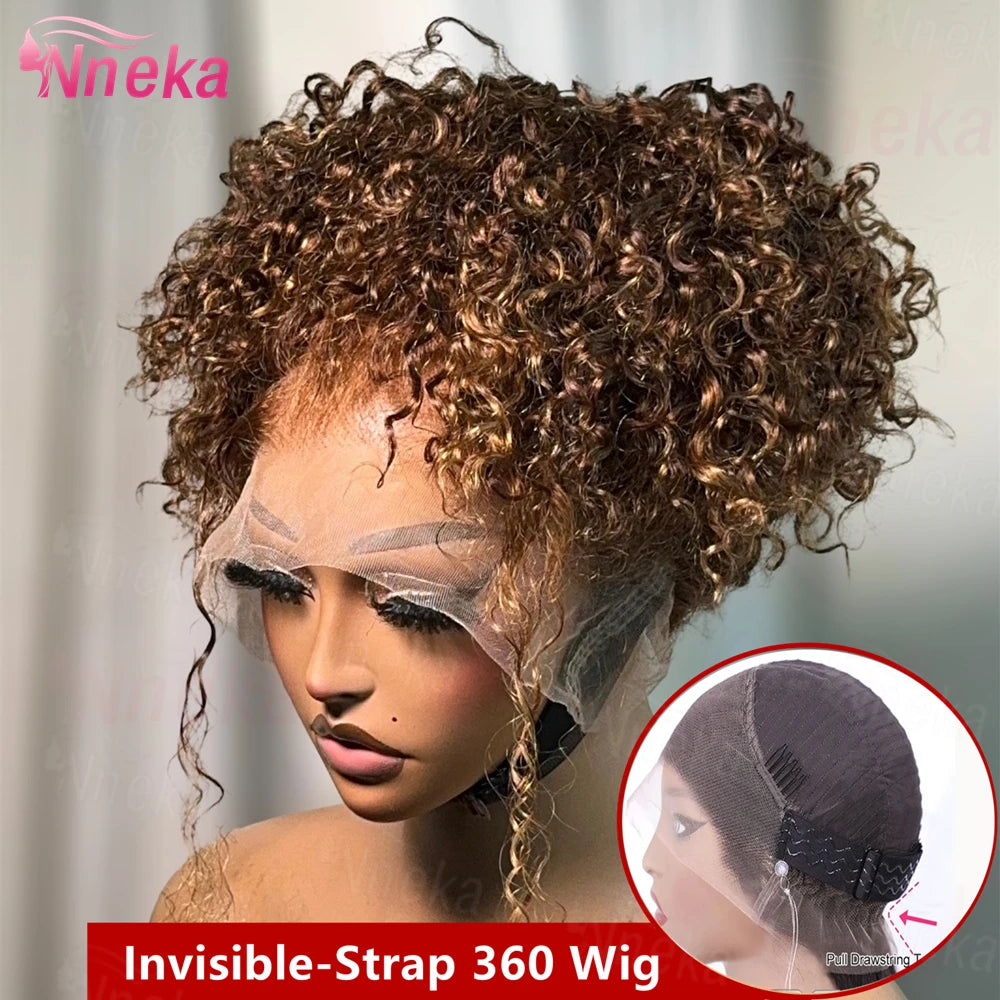 Perruque 360 Bouclée Lace HD Sans Colle