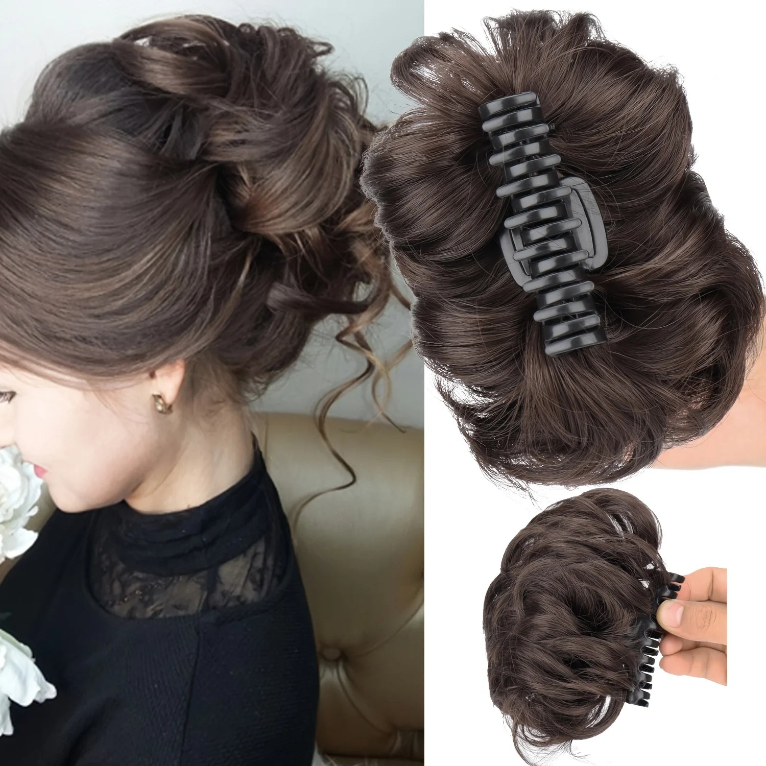 Chignon Bouclé Synthétique Pince Crabe