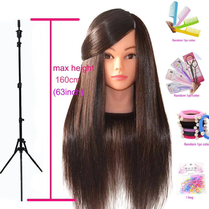 Tête d’Entraînement Coiffure Cheveux Humains