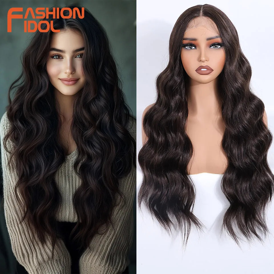 Perruque Body Wave Fibre Haute Température