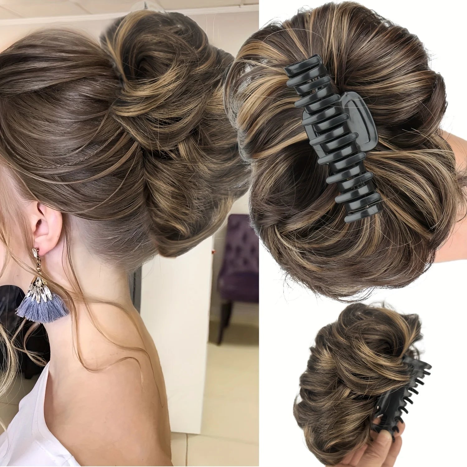Chignon Bouclé Synthétique Pince Crabe
