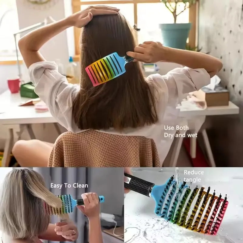 Brosse Démêlante Antistatique Cheveux Bouclés