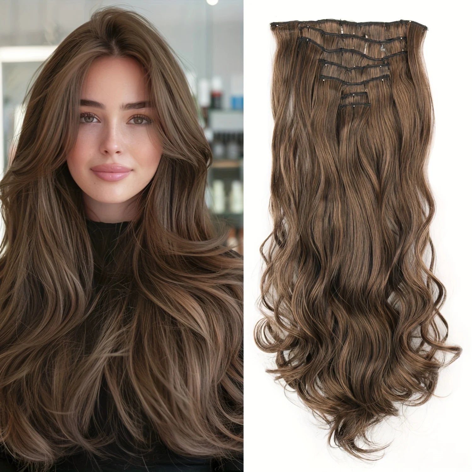 Extensions Clip 7 Pièces Lisses Noires