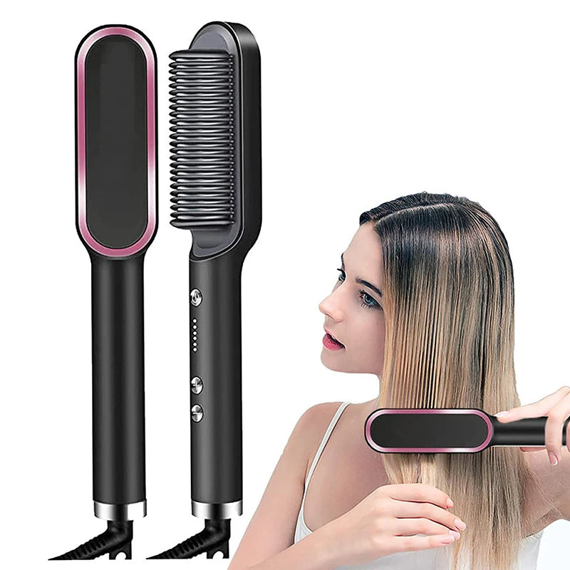 Peigne Lisseur Boucleur Chauffant Rapide