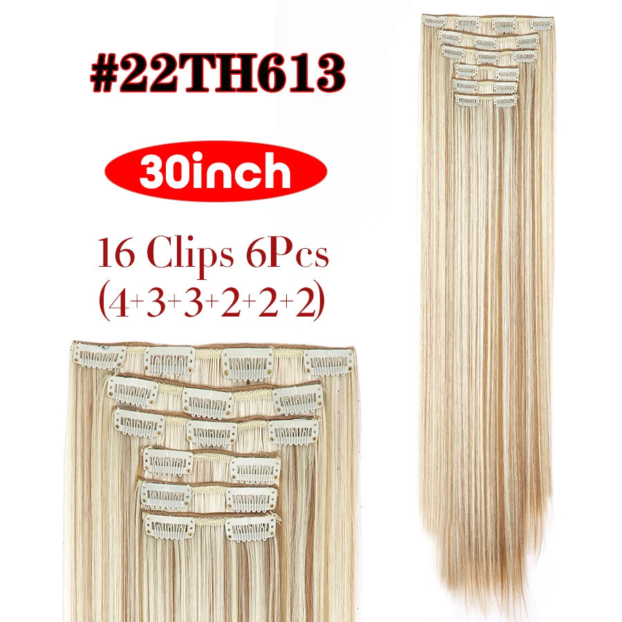 Extensions Clip Synthétiques 30 Pouces Lisses