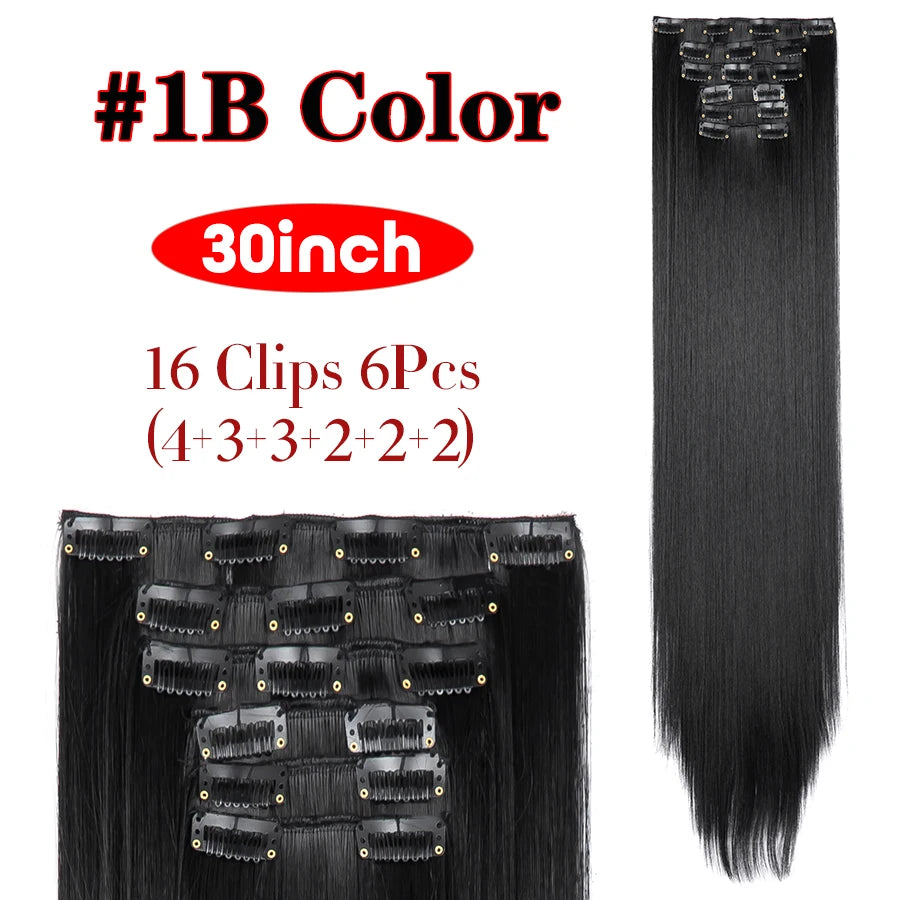 Extensions Clip Synthétiques 30 Pouces Lisses