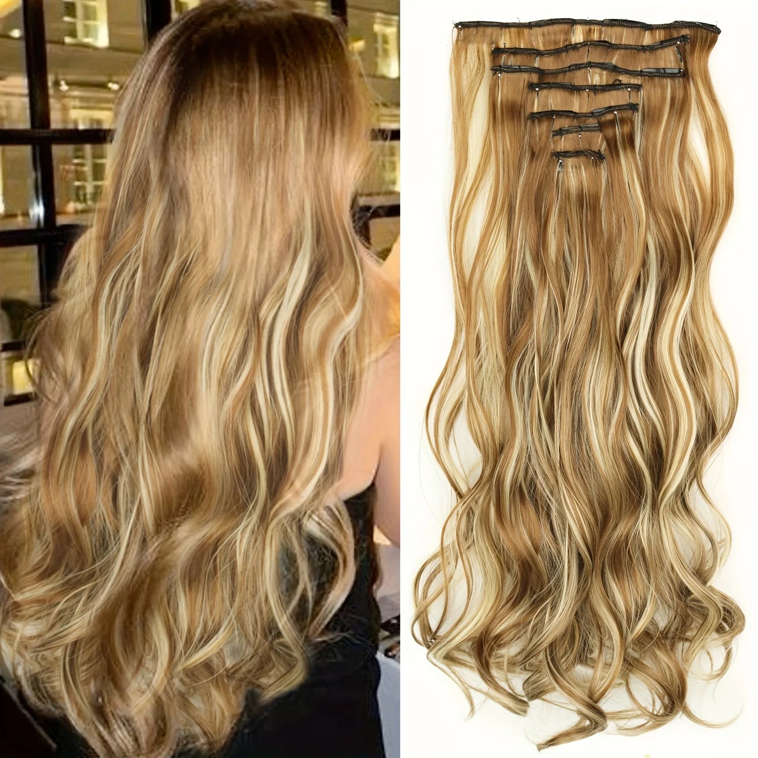 Extensions Clip 7 Pièces Lisses Noires