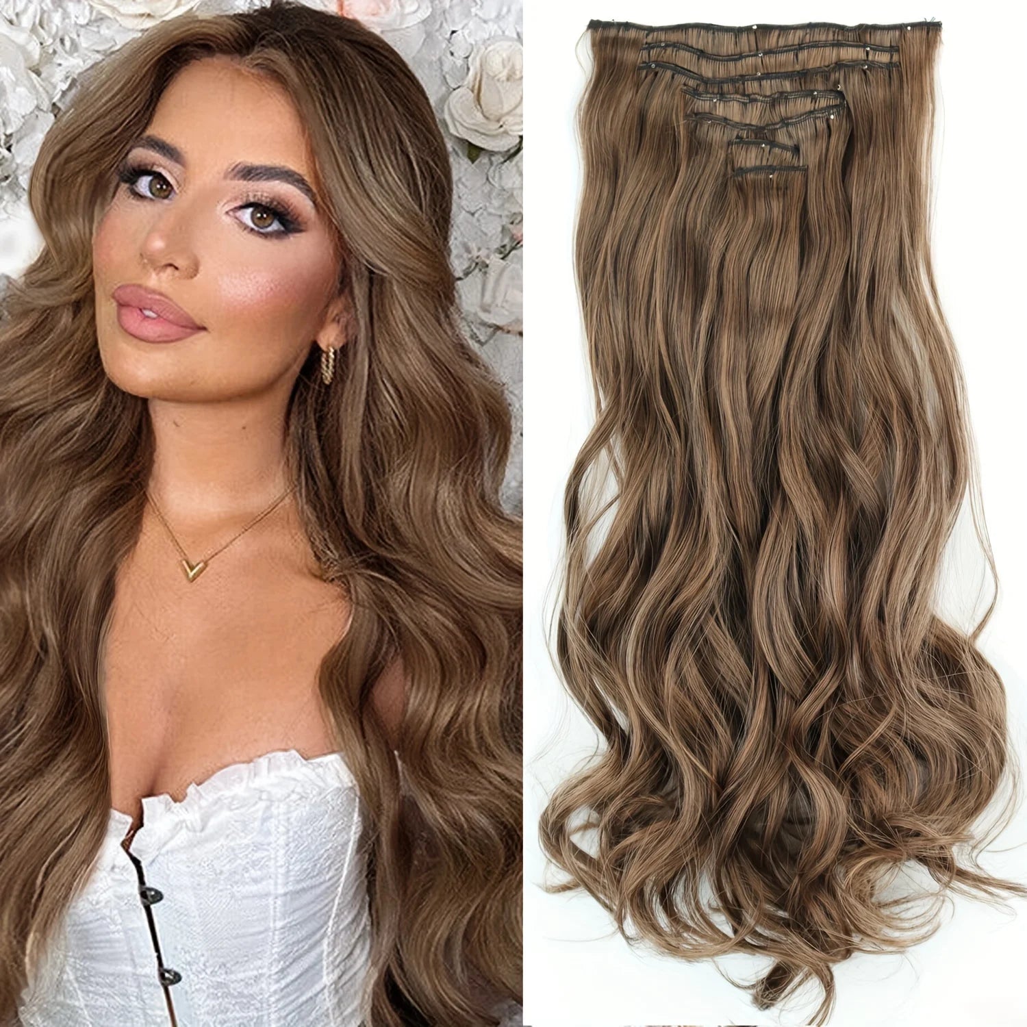 Extensions Clip 7 Pièces Lisses Noires