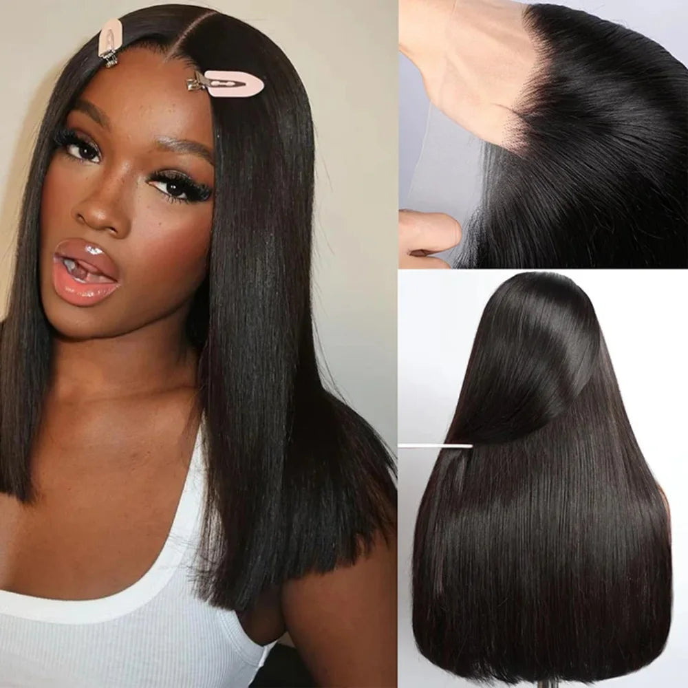 Perruque Carré Lisse Cheveux Naturels Remy