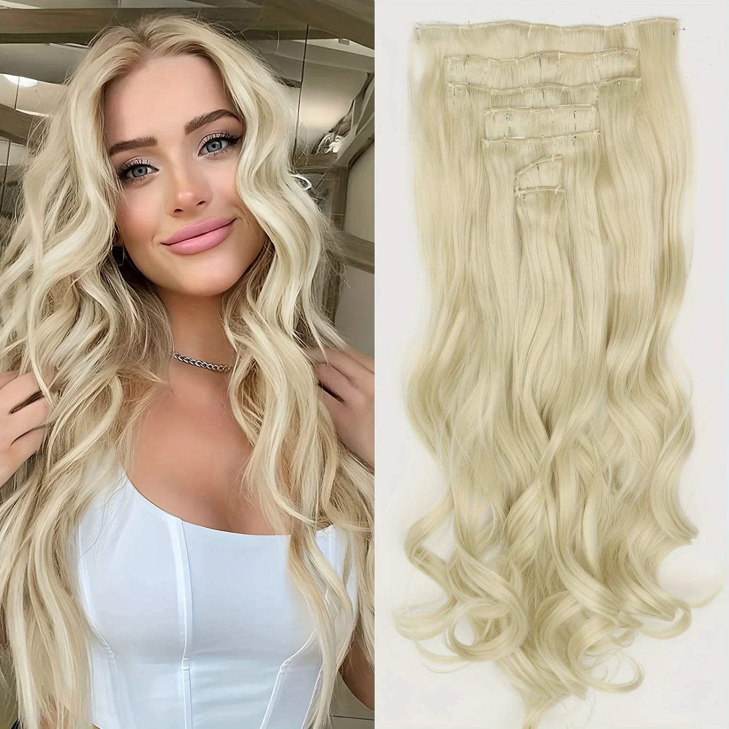 Extensions Clip 7 Pièces Lisses Noires