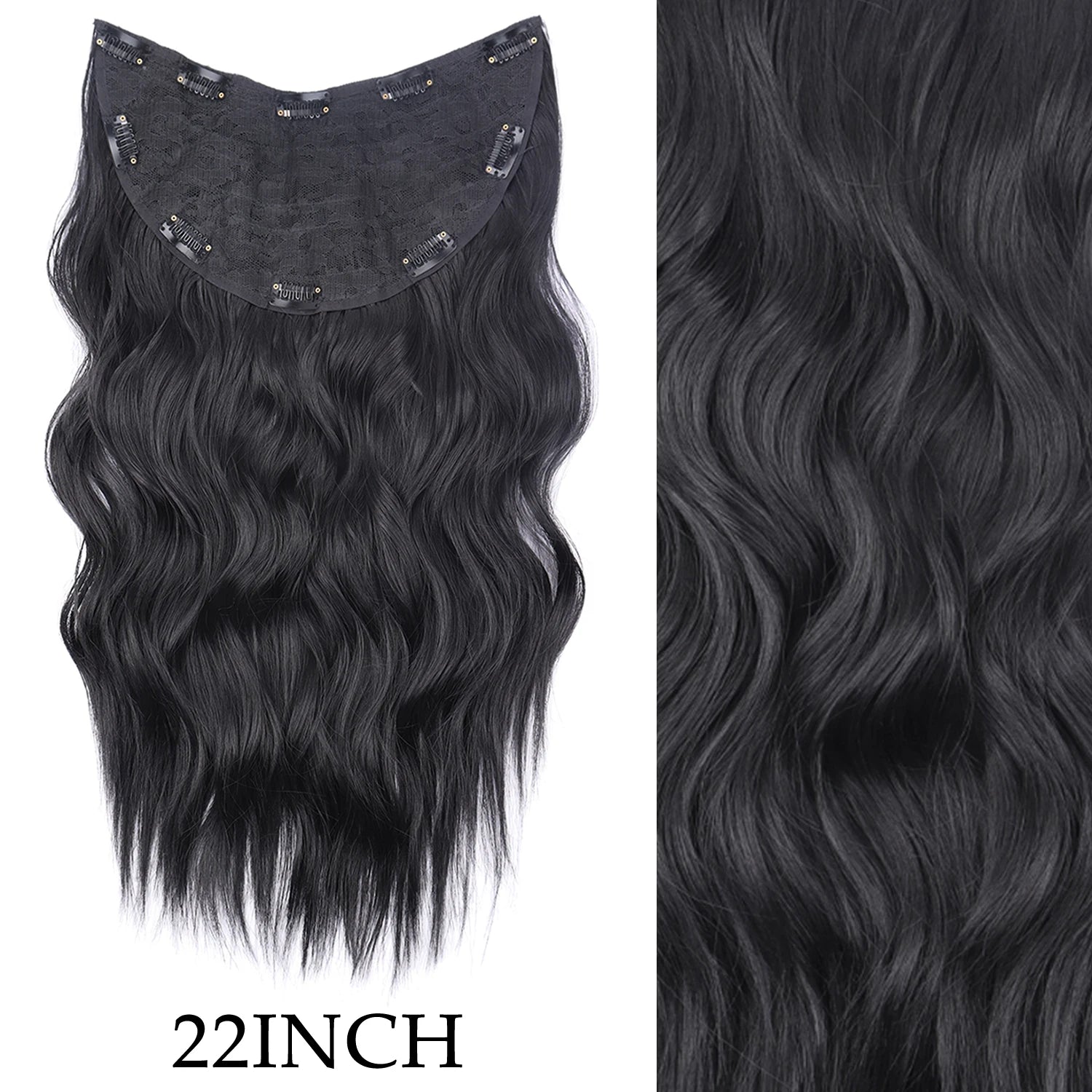Extensions Clip 7 Pièces Lisses Noires