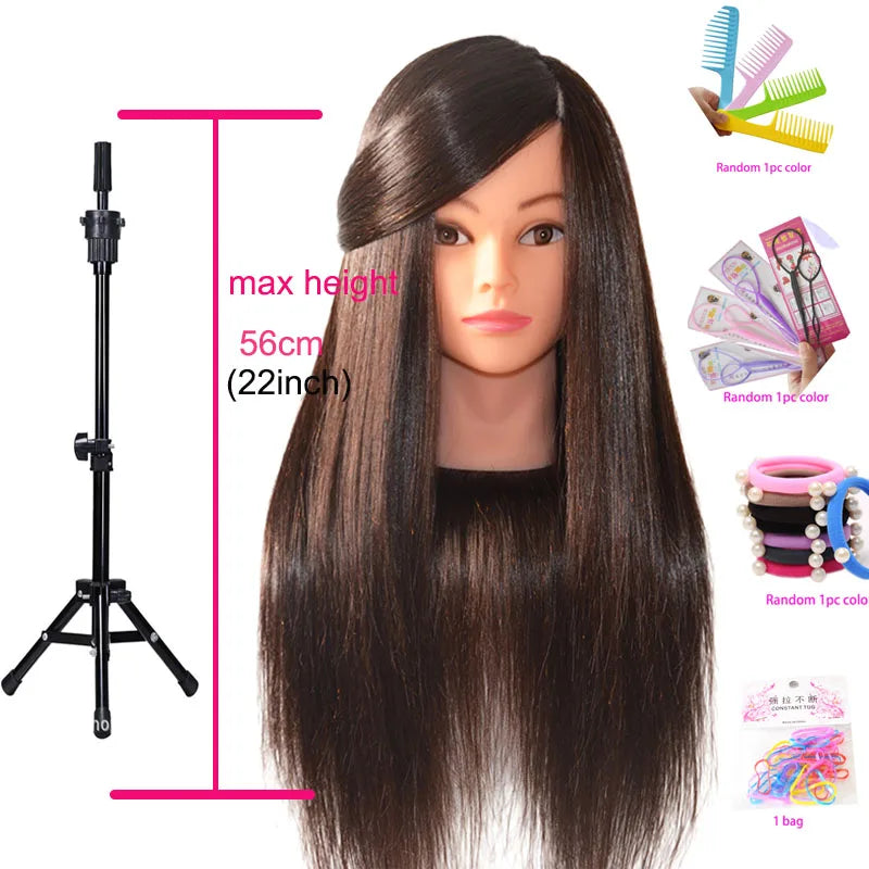 Tête d’Entraînement Coiffure Cheveux Humains