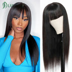 Perruque Lisse Frange Cheveux Naturels sans colle