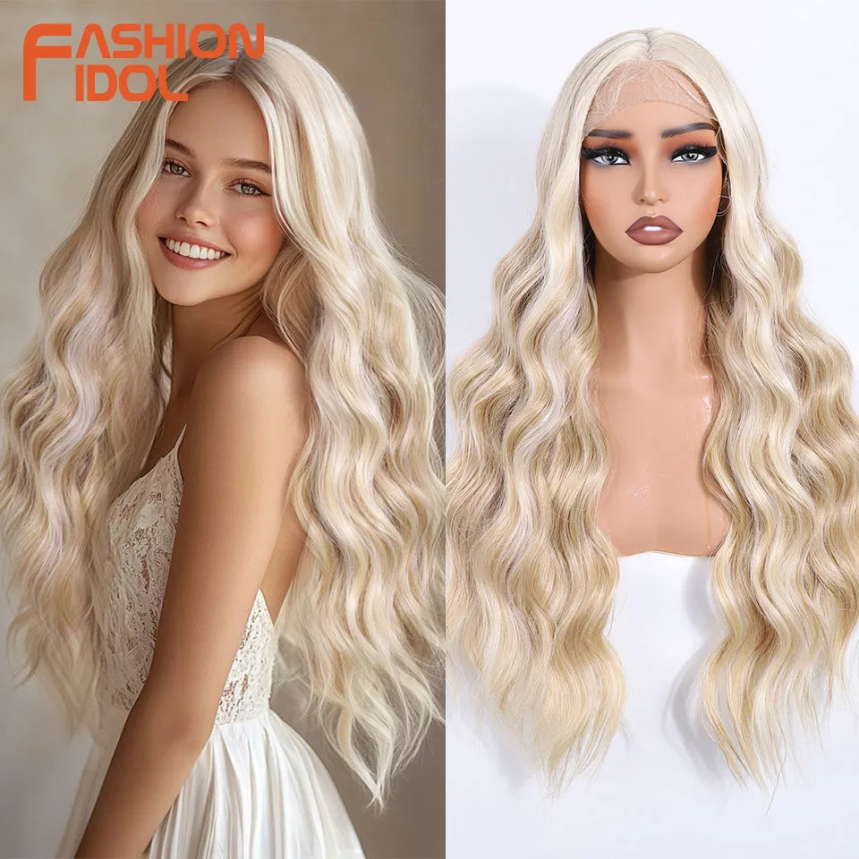 Perruque Body Wave Ombre Blonde Cosplay