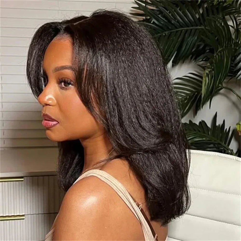 Perruque Lisse Synthétique Lace Front Carré