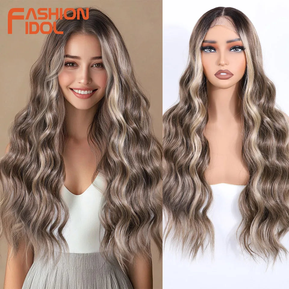 Perruque Body Wave Ombre Blonde Cosplay