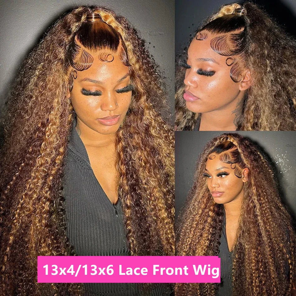 Perruque 360 Bouclée Lace HD Sans Colle