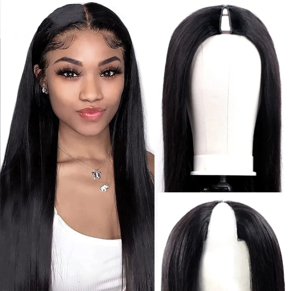 Perruque V Part Cheveux Humains Sans Colle
