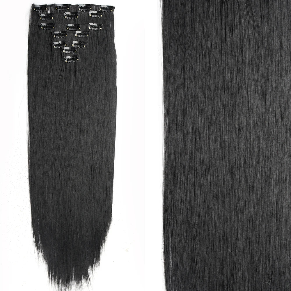 Extensions Clip 7 Pièces Lisses Noires