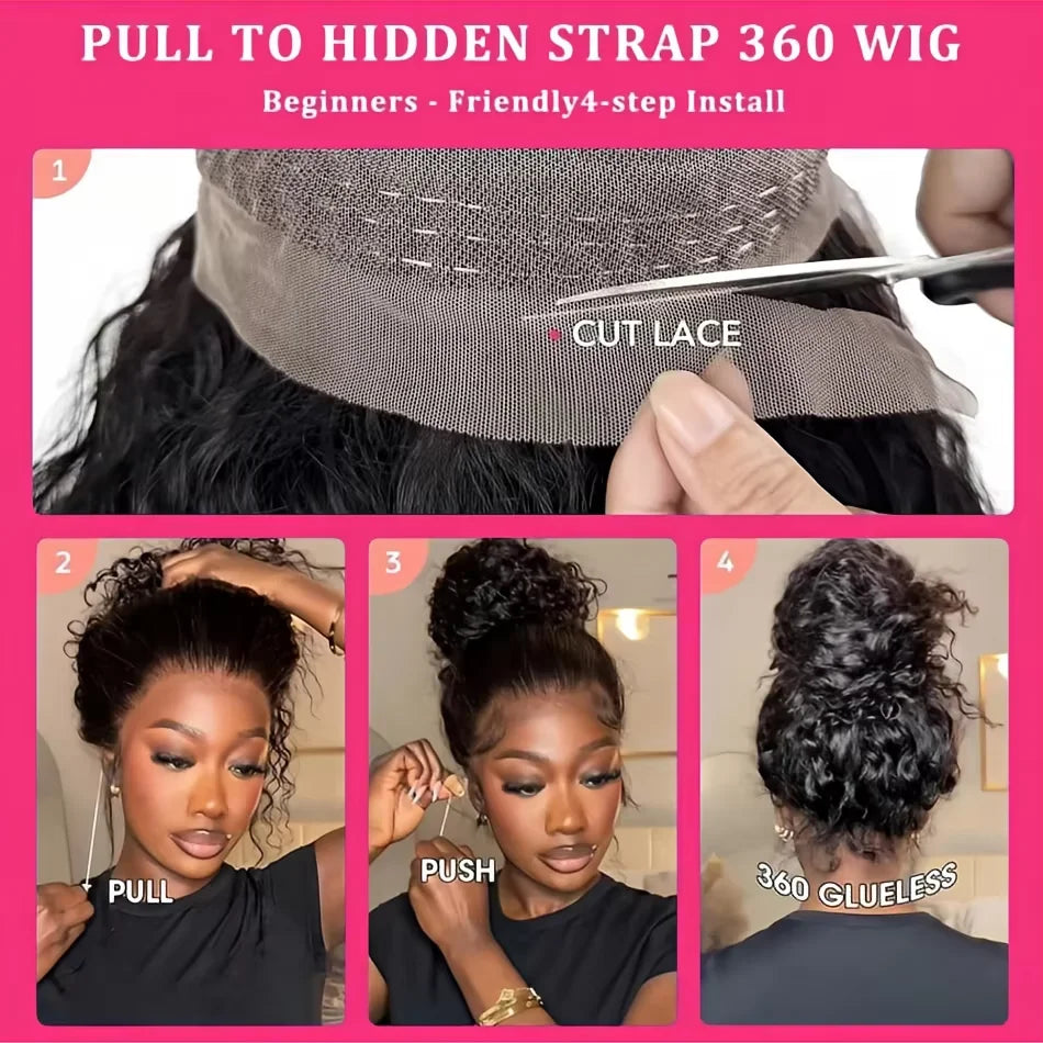Perruque Bouclée 360 Lace HD invisible