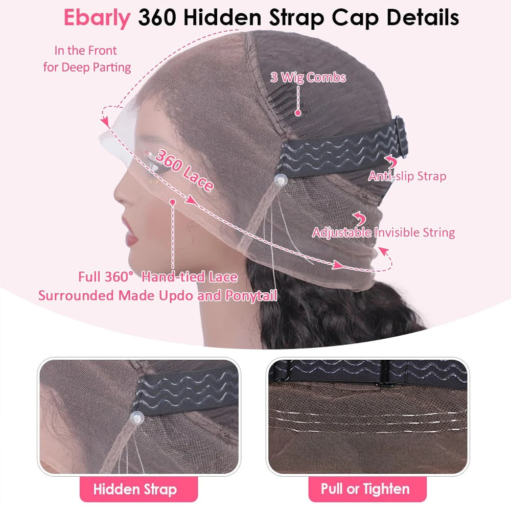 Perruque Body Wave 360 Lace Invisible