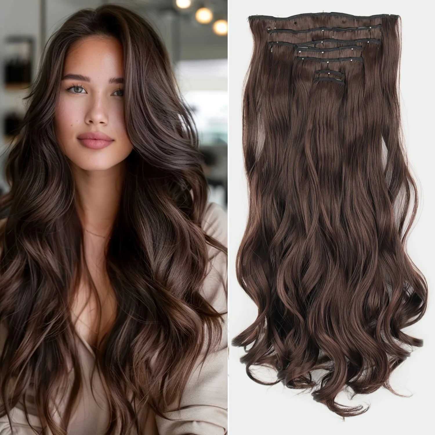 Extensions Clip 7 Pièces Lisses Noires