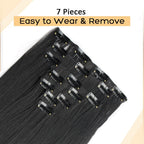 Extensions Clip 7 Pièces Lisses Noires