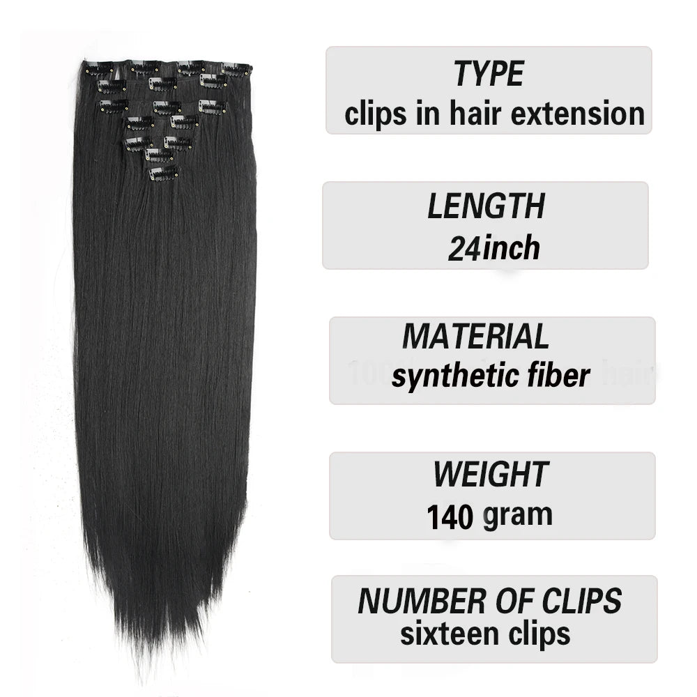 Extensions Longues Lisses 7 Pièces Clips
