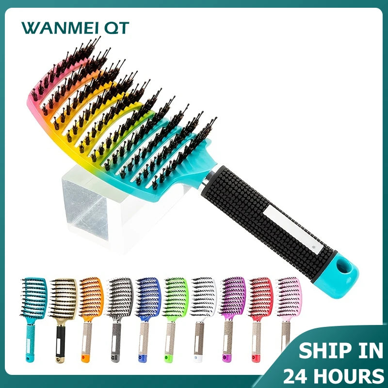 Brosse Démêlante Antistatique Cheveux Bouclés